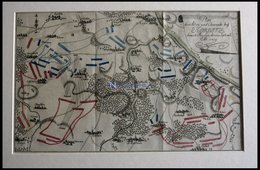 KORBITZ, Schlacht Vom 21.9.1759, Altkolorierter Kupferstich Von Ca. 1760 - Litografia