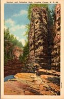 New York Ausable Chasm Sentinel And Cathedral Rock 1960 Curteich - Adirondack