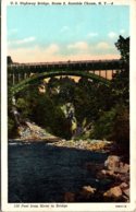 New York Ausable Chasm U S Highway Bridge Route 9 Curteich - Adirondack