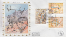 Enveloppe  FDC  1er   Jour    MONACO    Parc  Du  Mercantour   Gravures  Rupestres    1989 - Prehistory