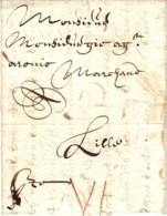 1670-letter From Mildelbourg  To Lille  -taxe VI Red Pencil - ...-1852 Préphilatélie