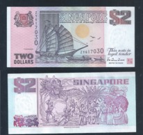 1 Pc. Of Singapore $2 Tong Kang / Ship Series Currency Paper Money Banknote (#137A) AU - Singapour