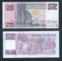 1 Pc. Of Singapore $2 Tong Kang / Ship Series Currency Paper Money Banknote (#137B) AU - Singapour