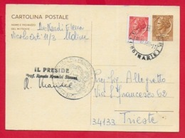 ITALIA - 1965 CARTOLINA POSTALE VG - Siracusana £ 30 - U. CP167 - ANN. 1968 UDINE - ISTITUTO MAGISTRALE PERCOTO - Stamped Stationery