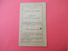 Livret De Famille/République Française/ Ville De PARIS/Hommet-Robin/ 1928   VPN290 - Ohne Zuordnung