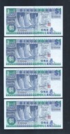 Banknote - Singapore $1 Ship Series 4 Runs Number B/16-333545-548 (#133) XF - Singapore