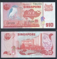 RARE !!  1980 SINGAPORE 10 DOLLARS REPLACEMENT "Z " BIRD MERLION MAP BANKNOTE (#127B) UNC - Singapore