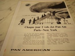 ANCIENNE PUBLICITE PARIS NEW YORK PAN AMERICAN 1961 - Publicités