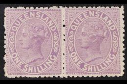 QUEENSLAND  1895 1s Mauve On Thick Paper, SG 205, Horizontal Pair, Fine Mint For More Images, Please Visit Http://www.sa - Altri & Non Classificati