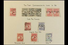 1913-14 POSTMARK GROUP.  A Delightful Range Of The First Issue Kangaroo's That Includes A 1d, Plus 2d Strip Of Three Wit - Other & Unclassified