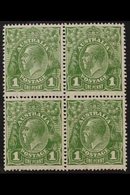 1926  1d Sage Green, Perf 14, Wmk Mult Crown A, Variety "RA Joined", SG 86d, In Mint Block Of 4 With Normals. For More I - Andere & Zonder Classificatie