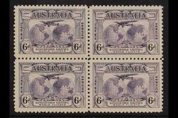 1931  1931 6d Violet Air Kingsford Smith's Flights RE-ENTRY, SG 123a, Within Very Fine Mint BLOCK Of 4, Very Fresh. (4 S - Altri & Non Classificati