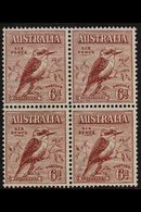 1932  6d Red-brown Laughing Kookaburra, SG 146, Never Hinged Mint BLOCK Of 4, Very Fresh. (4 Stamps) For More Images, Pl - Sonstige & Ohne Zuordnung