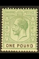 1912-19  £1 Dull Green & Black, Wmk Mult Crown CA, SG 89, Fine Mint. For More Images, Please Visit Http://www.sandafayre - Autres & Non Classés