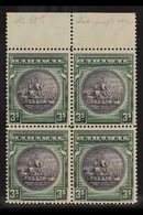 1931-46  3s Slate-purple & Myrtle-green, SG 132, Fine Never Hinged Mint Upper Marginal BLOCK Of 4, Very Fresh. (4 Stamps - Other & Unclassified