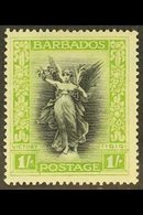 1920-1  1s Black & Bright Green, Wmk Mult Crown CA, Sideways Inverted And Reversed, SG 209y, Very Fine Mint. For More Im - Barbados (...-1966)