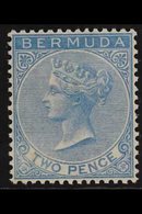 1865-1903  2d Dull Blue, SG 3, Fine Mint, Fresh Colour. For More Images, Please Visit Http://www.sandafayre.com/itemdeta - Bermudas