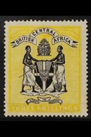 1896  3s Black & Yellow, SG 38, Mint With Small Gum Faults For More Images, Please Visit Http://www.sandafayre.com/itemd - Nyasaland (1907-1953)