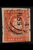 1853  1c Vermilion Original Printing, SG 11, Used With 4 Close To Large Margins & Demerara 1855 Cds. Attractive With Lov - Guayana Británica (...-1966)