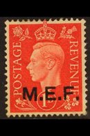 M.E.F.  1942 1d Scarlet, Ovptd Type  M1 (regular Lettering Upright Oblong Stops), Variety "Sliced M", SG M1a, Fine Mint  - Africa Orientale Italiana