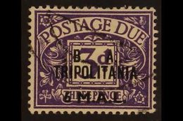 TRIPOLITANIA  POSTAGE DUES - 1950 6L On 3d Violet Variety "wmk Sideways Inverted", SG TD9w, Very Fine Used. RPS Cert. Fo - Italian Eastern Africa