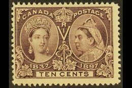 1897  10c Purple Jubilee RE-ENTRY IN "P" AND OVAL (position 3) Variety, Unitrade 57iii (SG 131 Var), Fine Mint, Very Fre - Autres & Non Classés