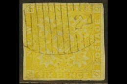 1851-60  6d Yellow, SG 3, Good Colour With Four Margins And Neat "24" Cancel, Small Thin And Ironed Crease. For More Ima - Autres & Non Classés