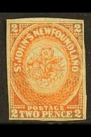 1860  2p Orange Vermilion, SG 10, Good Mint No Gum. Touches Outer Frameline At Bottom And Sides. BPA Cert. Cat £600 For  - Altri & Non Classificati