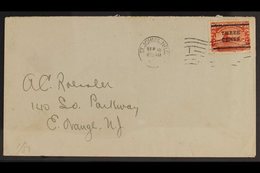 1920 EARLY USAGE ON COVER  3c On 35c Red, SG 147, On Neat Cover To USA, Tied St John's Sept. 16th Machine Cancel - The S - Other & Unclassified