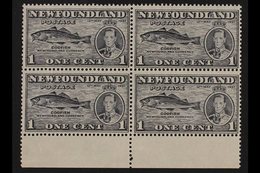 1937  Additional Coronation 1c Grey, Perf 13 (comb), SG 257e, BLOCK OF FOUR Never Hinged Mint. For More Images, Please V - Other & Unclassified