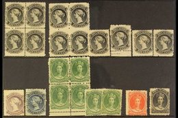 1860-63  Range Of Yellowish Paper Values (mint Unless Stated) Includes 1s (12, Incl 2 Blocks Of Four), 2c, 5c Used, 8½c  - Autres & Non Classés