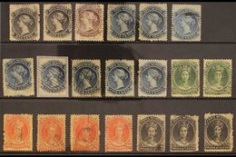 1860-63 YELLOWISH PAPER USED COLLECTION  Presented On A Stock Card & Includes 1c (x2), 2c, 5c (x8 Incl One On Piece), 8½ - Other & Unclassified