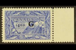 OFFICIAL  1951 $1 Blue Fisherman With "G" Overprint, SG O192, Never Hinged Mint. For More Images, Please Visit Http://ww - Autres & Non Classés