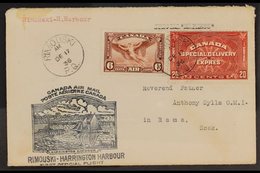 SPECIAL DELIVERY  1936 First Flight Cover Used With 1935 6c Airmail (SG 355) & 1932 20c Brown-red S/Del (SG S7), Reg'd & - Other & Unclassified