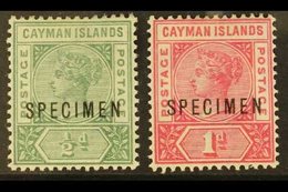 1900  ½d Green, 1d Rose-carmine, "SPECIMEN" Overprints, SG 1s/2s, Mint (2). For More Images, Please Visit Http://www.san - Iles Caïmans