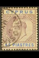 1904-10  KEVII (wmk Mult Crown CA) 45pi Dull Purple And Ultramarine, SG 71, Fine Cds Used. For More Images, Please Visit - Other & Unclassified