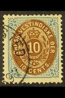 1873-1902  10c Bistre Brown And Blue, Frame Inverted, SG 23a, Fine With Part Christiansted Cds.  For More Images, Please - Danish West Indies