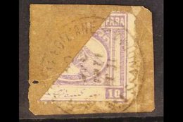 1871 ALEXANDRIA BISECT  10pa Bright Mauve, Diagonal Bisect, SG 12ba, On A Piece Tied By Clear Alessandria Cds. For More  - Autres & Non Classés