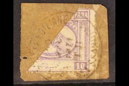 1871 ALEXANDRIA BISECT  10pa Bright Mauve, Diagonal Bisect, SG 12ba, On A Piece Tied By Clear Alessandria Cds. For More  - Andere & Zonder Classificatie