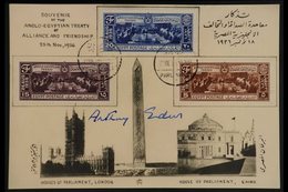 1936  (22 Dec) Souvenir Photo Card Of The Anglo-Egyptian Treaty Conference Bearing The Set Of Anglo-Egyptian Treaty Stam - Autres & Non Classés