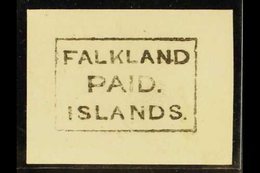 1869-76  "Falkland Islands Paid" Frank On Small Piece, SG FR1, Fine. For More Images, Please Visit Http://www.sandafayre - Islas Malvinas
