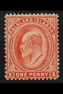 1904-12  1d Dull Coppery Red On Thick Paper, SG 44d, Very Fine Mint. Brandon Certificate. For More Images, Please Visit  - Falklandinseln