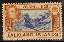 1938-50  5s Blue & Chestnut, SG 161, Very Fine Cds Used For More Images, Please Visit Http://www.sandafayre.com/itemdeta - Falkland