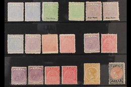 1878-1892 MINT COLLECTION  On Stock Cards, Includes 1878-99 Perf 12½ 1d (x2) & 2d On 3d, Perf 10 2d, 4d On 1d & 4d On 2d - Fidji (...-1970)