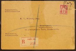 1925  5fr Carmine Philatelic Expo, Yvert 216 Or SG 412, Very Fine Used On Registered Cover From Paris To England. For Mo - Autres & Non Classés