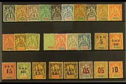 GUADELOUPE  1892-1912 All Different Mint Group With 1892 Set, 1900 Set To 25c, 1903 Basic Surcharge Set Of 5, 1904 1fr O - Other & Unclassified