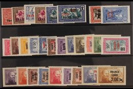 MADAGASCAR  1942 "FRANCE LIBRE" Overprints Complete Postage Set Less The Rare 20f) (SG 214/42, Yvert 235/64), Never Hing - Sonstige & Ohne Zuordnung