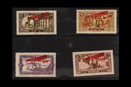 SYRIA  1925 Surcharged Set Bearing The Additional Red Aircraft Overprint, Yv 26PA/29PA, Maury 26A/29A (see Note In Yvert - Other & Unclassified