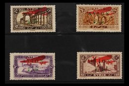 SYRIA  1925 Surcharged Set Bearing The Additional Red Aircraft Overprint, Yv 26PA/29PA, Maury 26A/29A (see Note In Yvert - Altri & Non Classificati