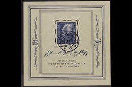 RUSSIAN ZONE  GENERAL ISSUES 1949 Goethe Miniature Sheet (Michel Block 6, SG MSR59a), Very Fine Used With "Leipzig" Cds  - Other & Unclassified